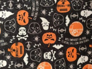 Star Wars, Anaranjado, negro, halloween, telas, colores, calabazas, 100% algodon