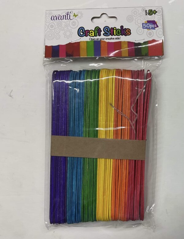 Paletas de Madera Multicolores Anchas (50pcs)