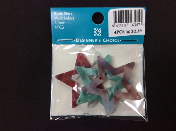 Resin Star Multi Colors (4pcs)