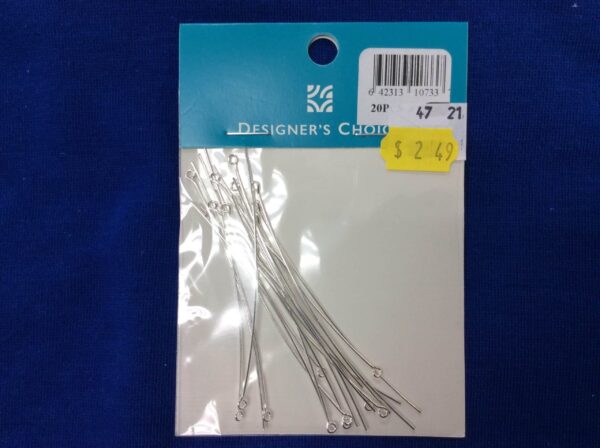 3inch Eye pin Silver Plated 20pcs