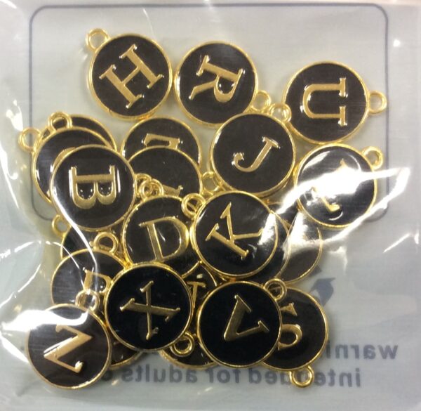 Abc Charms Black and Gold