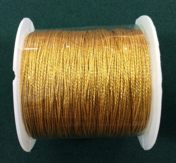 Nylon Cord Gold Glitter (0.5mm) (165 ft)